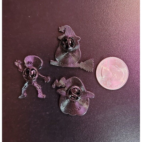 cute Halloween characters enamel pin set - witch owl, skeleton, pumpkin - Picture 2 of 2